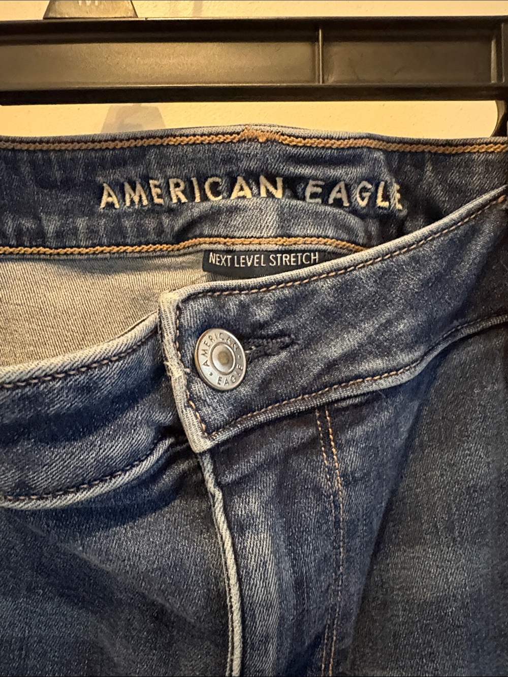 American Eagle Outfitters Women's Dark Wash Skinny Jeans Next Level Size 20 Shor - Picture 2 of 6